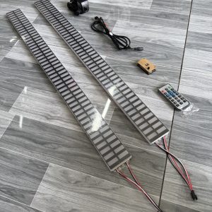 Complete 2-bar 1 m music reactive LED light bar set with controller, adapter, cable and remote