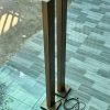 Rear view of decorative LED columns showing MDF laminate finish