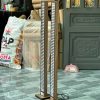 Two tall decorative music reactive LED columns standing on square bases